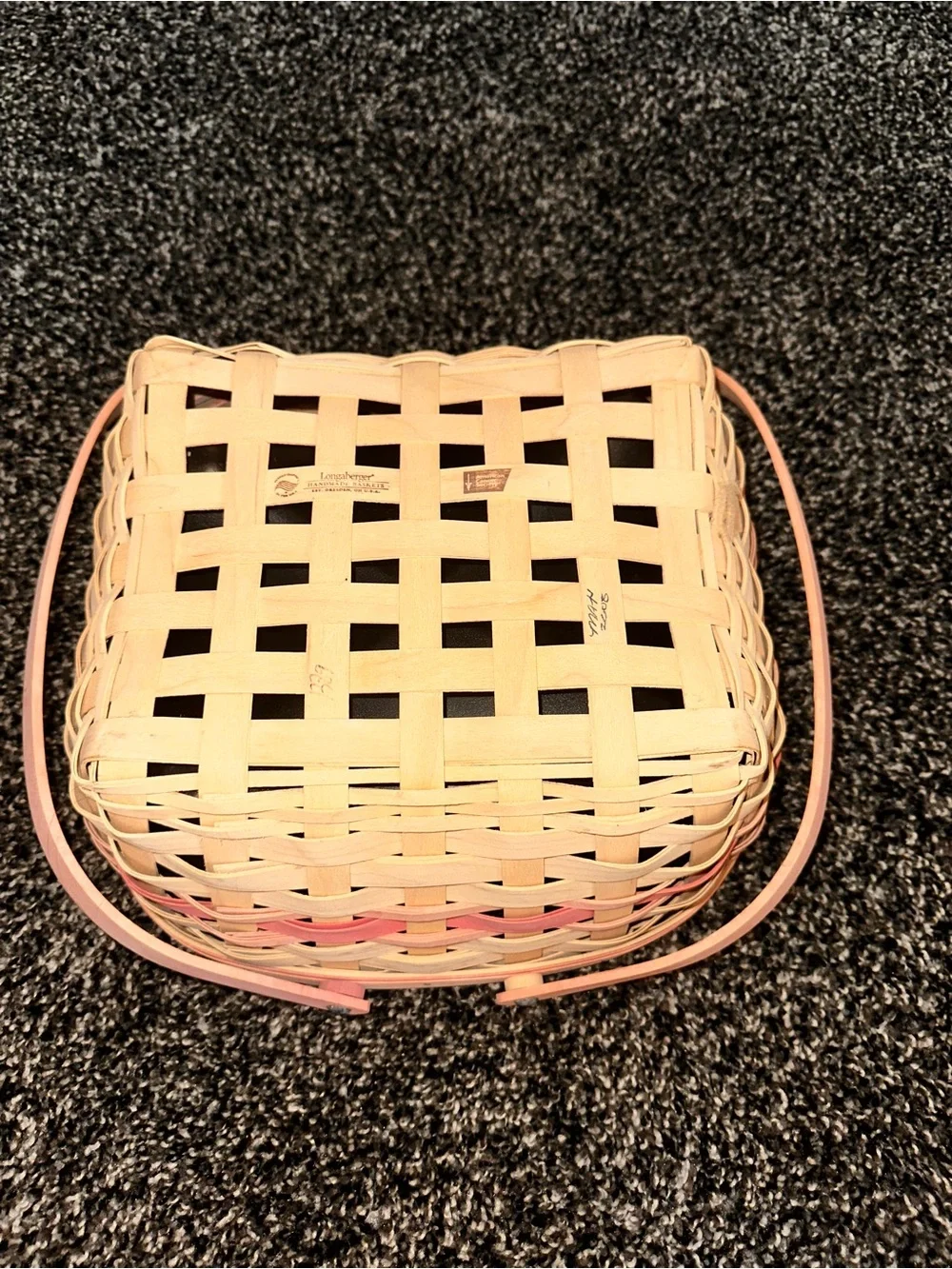 longaberger horizon of hope white and pink basket